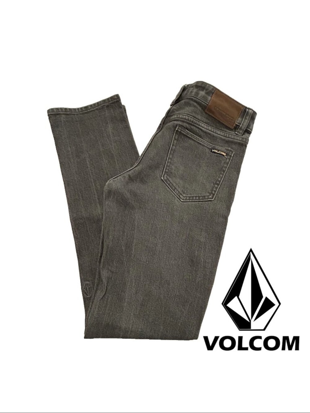Volcom Boys Vorta Slim Straight Fit Denim Jeans - Gray Size 28